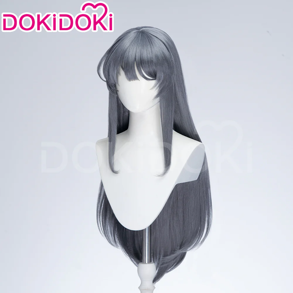 DokiDoki Anime Seishun Buta Yarou wa Bunny Girl Senpai no Yume wo Minai Cosplay Wig Mai Sakurajima Long Gray Wig Women / Hairpin - Image 3