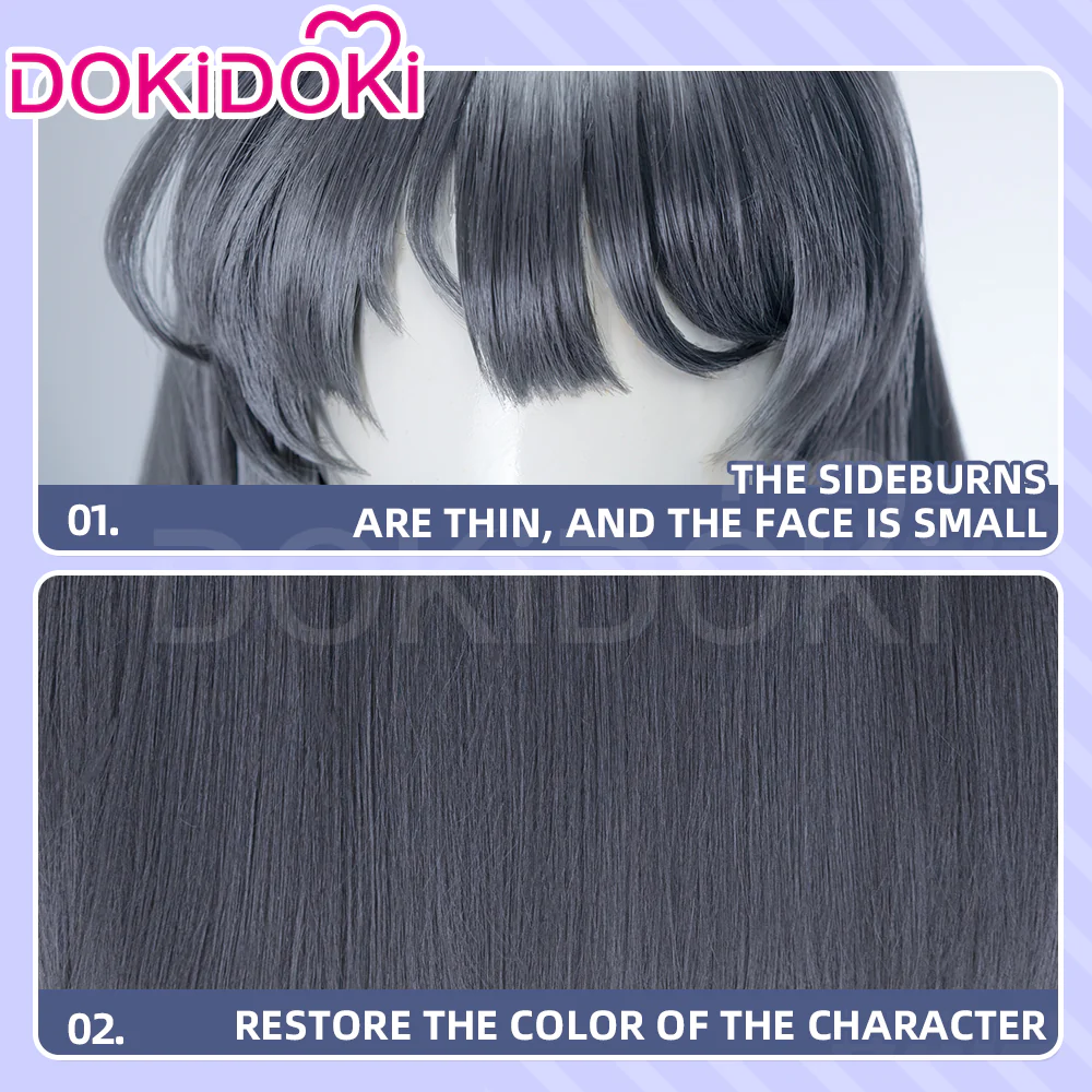 DokiDoki Anime Seishun Buta Yarou wa Bunny Girl Senpai no Yume wo Minai Cosplay Wig Mai Sakurajima Long Gray Wig Women / Hairpin - Image 4
