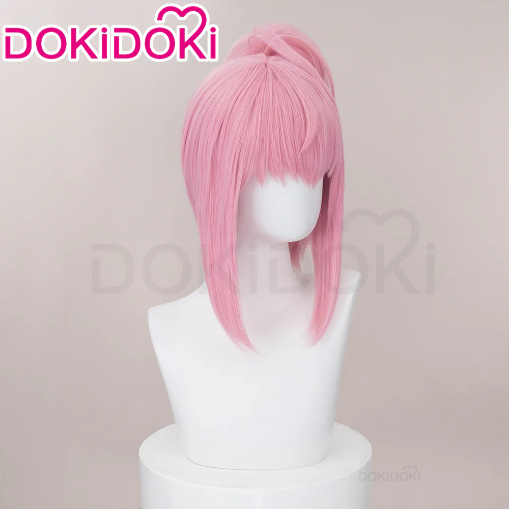 【Ready For Ship】DokiDoki Anime Shugo Chara Cosplay Hinamori Amu Daiya Wig Long  Pink Ponytail Hair Amulet Heart - Image 2