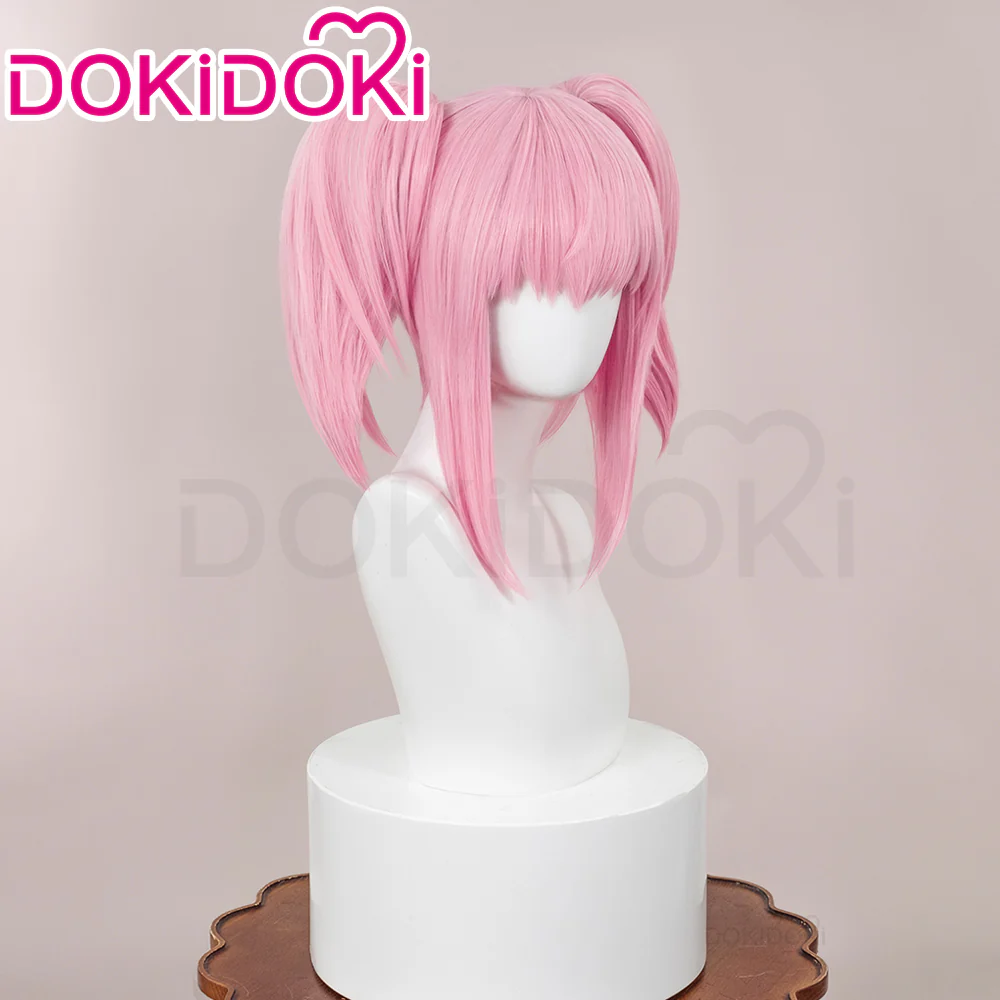 【Ready For Ship】DokiDoki Anime Shugo Chara Cosplay Hinamori Amu Daiya Wig Long Straight Double Ponytail Pink Hair Amulet Clover - Image 2