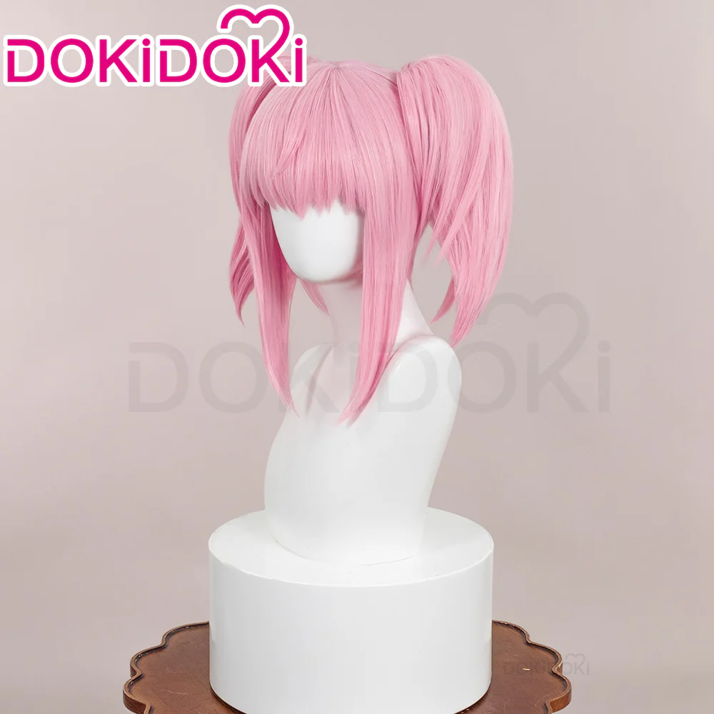 【Ready For Ship】DokiDoki Anime Shugo Chara Cosplay Hinamori Amu Daiya Wig Long Straight Double Ponytail Pink Hair Amulet Clover - Image 3