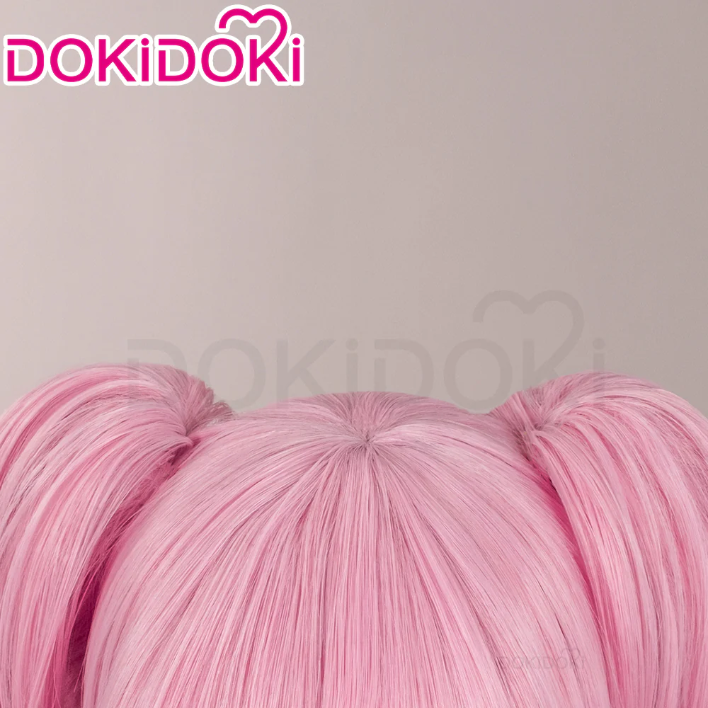 【Ready For Ship】DokiDoki Anime Shugo Chara Cosplay Hinamori Amu Daiya Wig Long Straight Double Ponytail Pink Hair Amulet Clover - Image 4