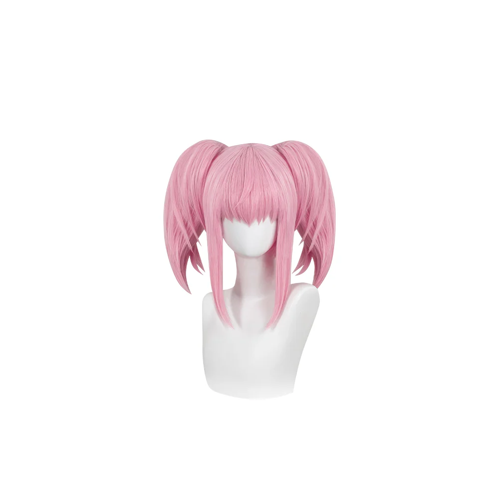 【Ready For Ship】DokiDoki Anime Shugo Chara Cosplay Hinamori Amu Daiya Wig Long Straight Double Ponytail Pink Hair Amulet Clover - Image 5