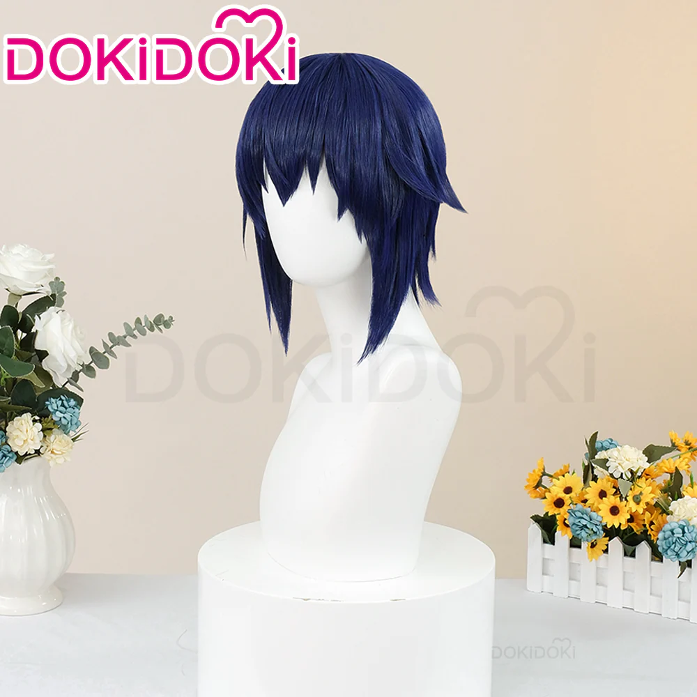 DokiDoki Anime Shugo Chara Cosplay Tsukiyomi Ikutoi Wig Short Straight Blue Hair - Image 2