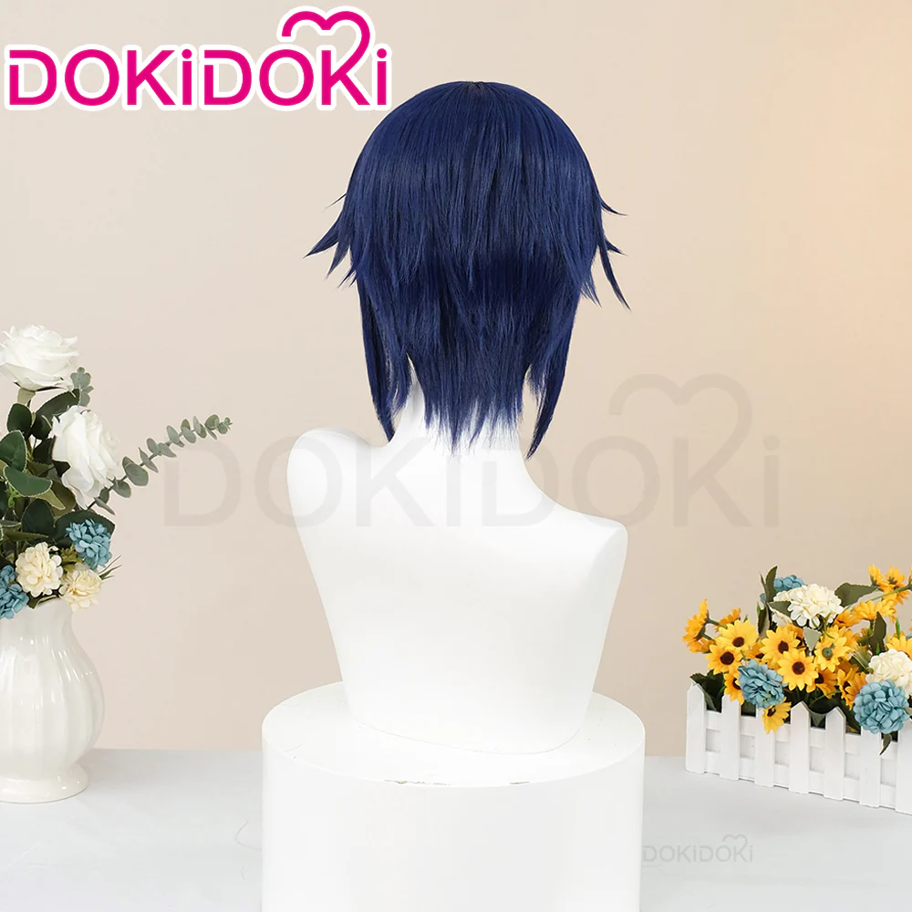DokiDoki Anime Shugo Chara Cosplay Tsukiyomi Ikutoi Wig Short Straight Blue Hair - Image 3