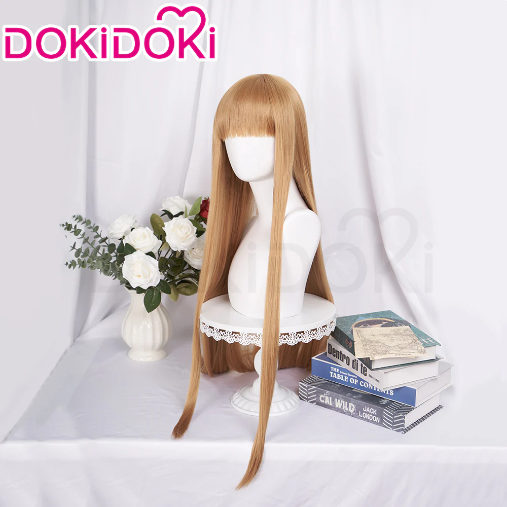 【Ready For Ship】DokiDoki Anime Spice and Wolf: Merchant Meets the Wise Wolf Cosplay Holo Wig Long Straight Orange Hair - Image 2