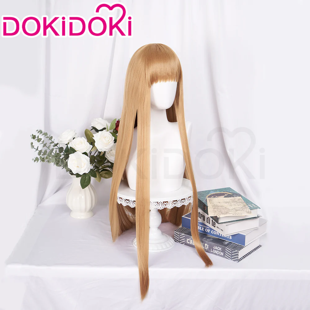 【Ready For Ship】DokiDoki Anime Spice and Wolf: Merchant Meets the Wise Wolf Cosplay Holo Wig Long Straight Orange Hair - Image 3