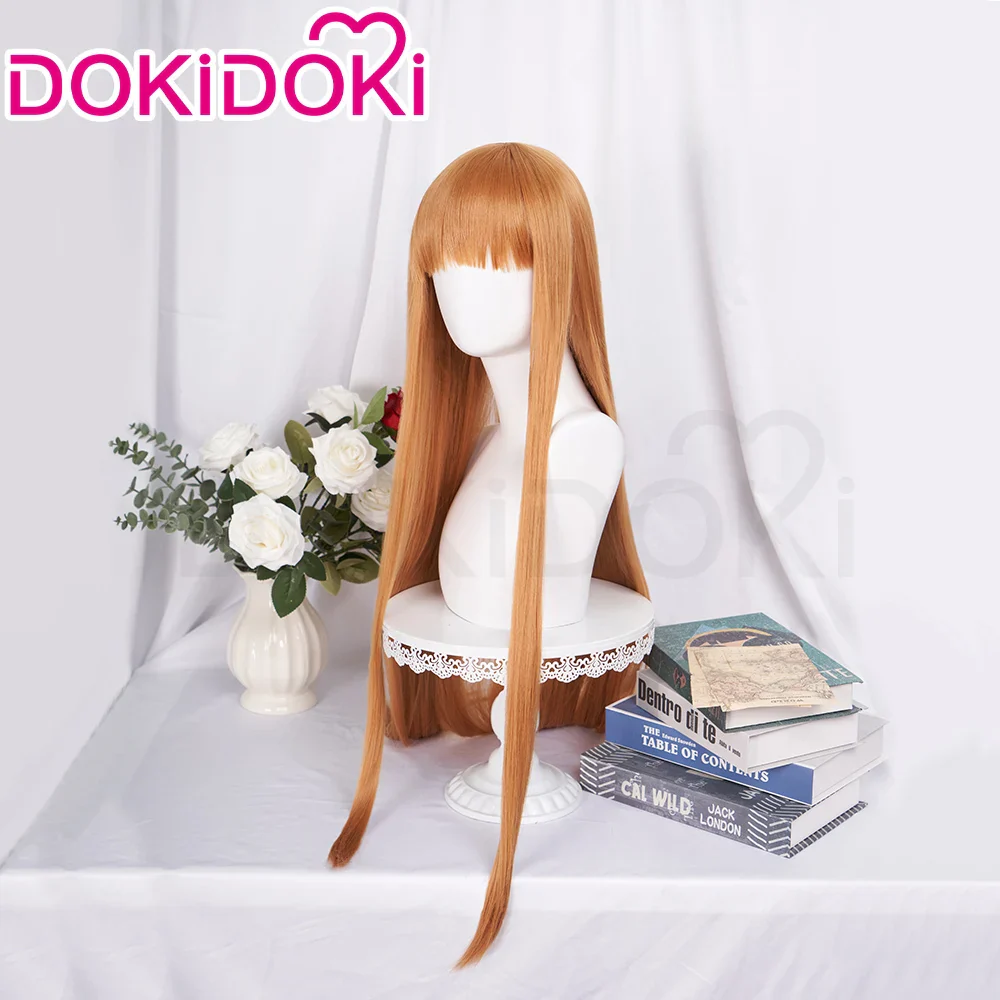 【Ready For Ship】DokiDoki Anime Spice and Wolf: Merchant Meets the Wise Wolf Cosplay Holo Wig Long Straight Orange Hair - Image 7