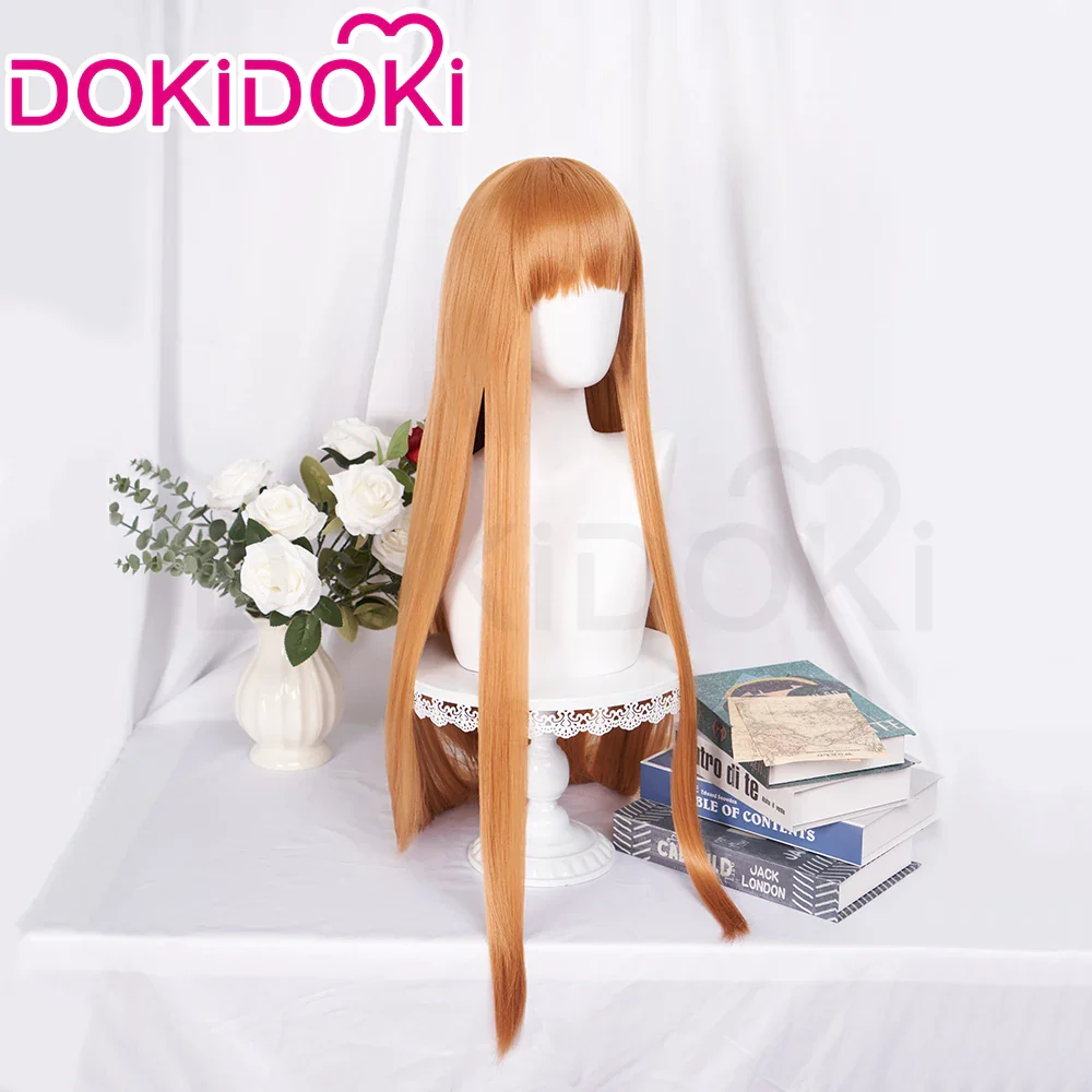 【Ready For Ship】DokiDoki Anime Spice and Wolf: Merchant Meets the Wise Wolf Cosplay Holo Wig Long Straight Orange Hair - Image 8