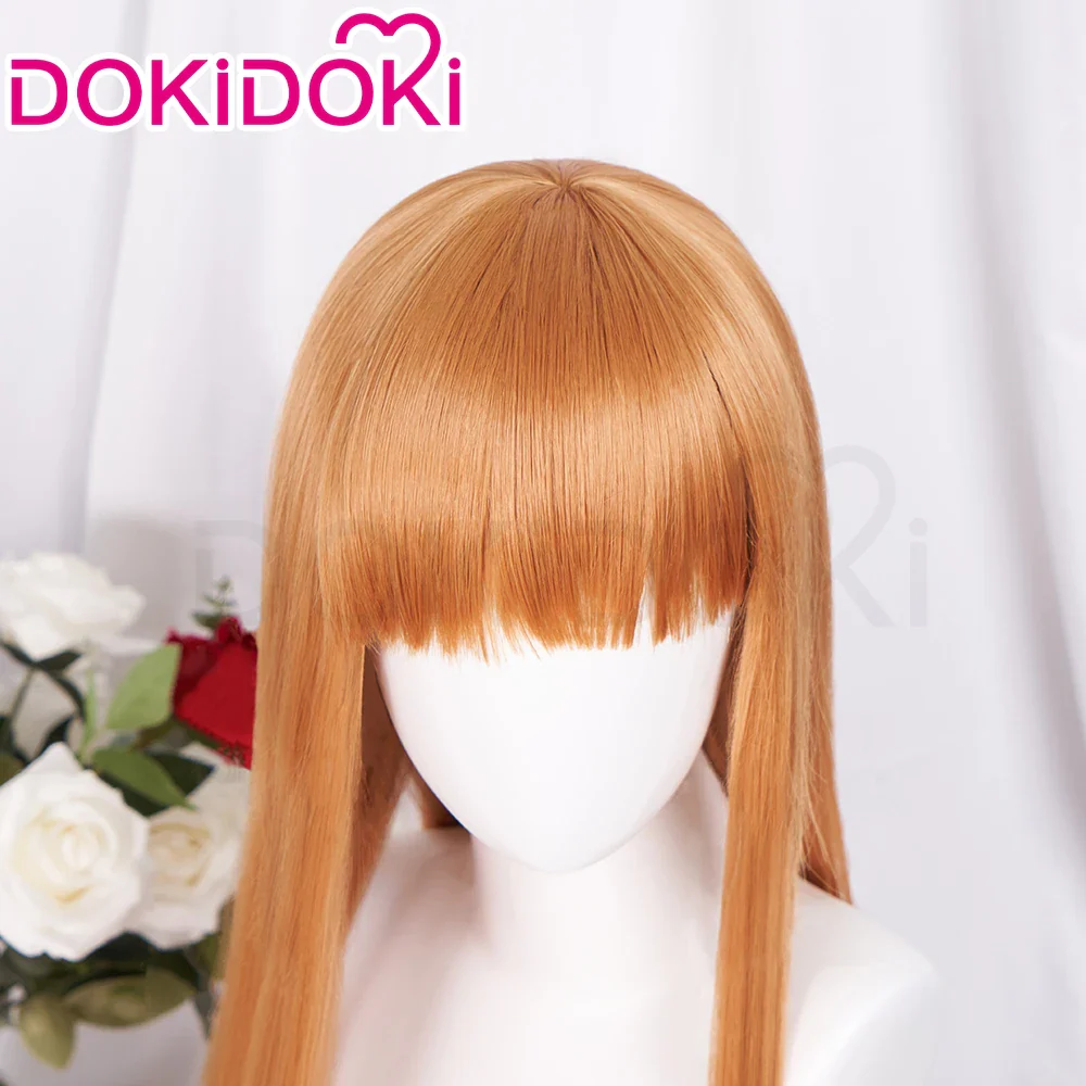 【Ready For Ship】DokiDoki Anime Spice and Wolf: Merchant Meets the Wise Wolf Cosplay Holo Wig Long Straight Orange Hair - Image 9
