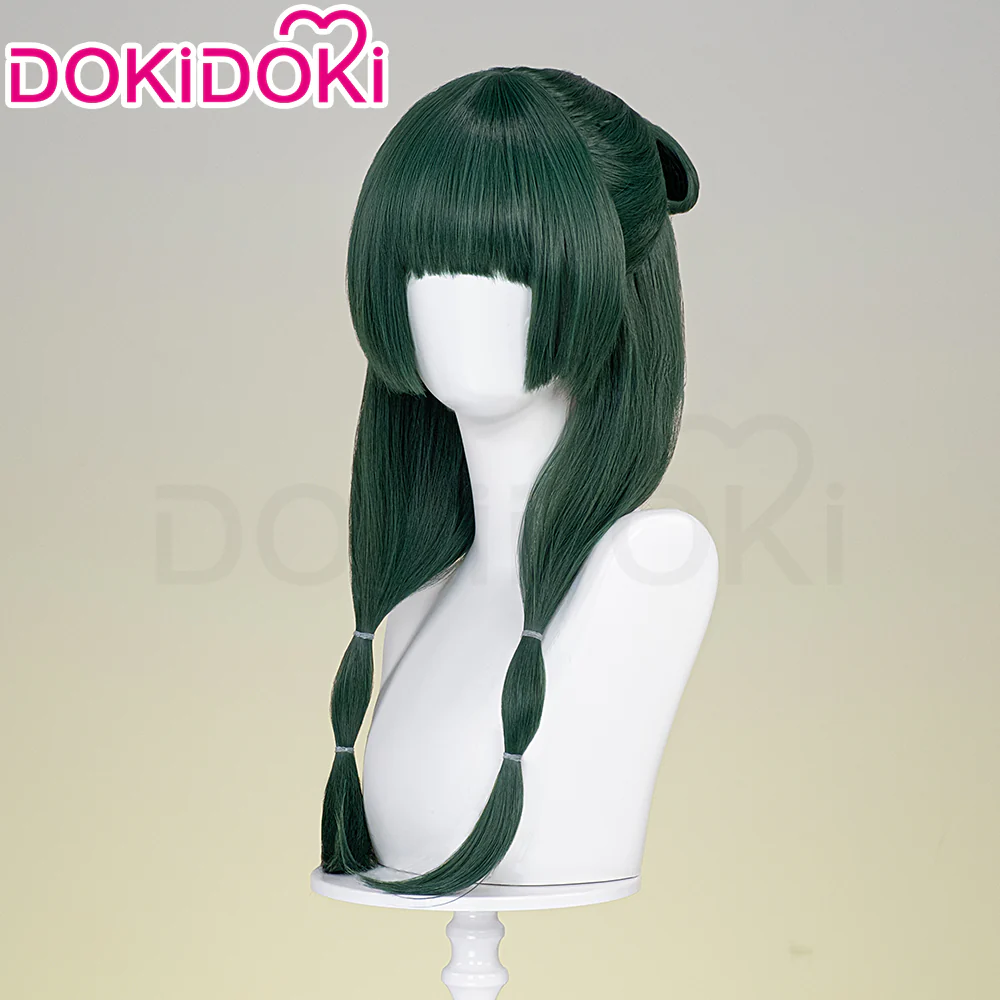 【Normal Ver Ready For Ship】DokiDoki Anime The Apothecary Diaries Cosplay Mao Mao Wig / Bow Clip / Ear Clip Long Straight Green Hair Maomao - Image 3