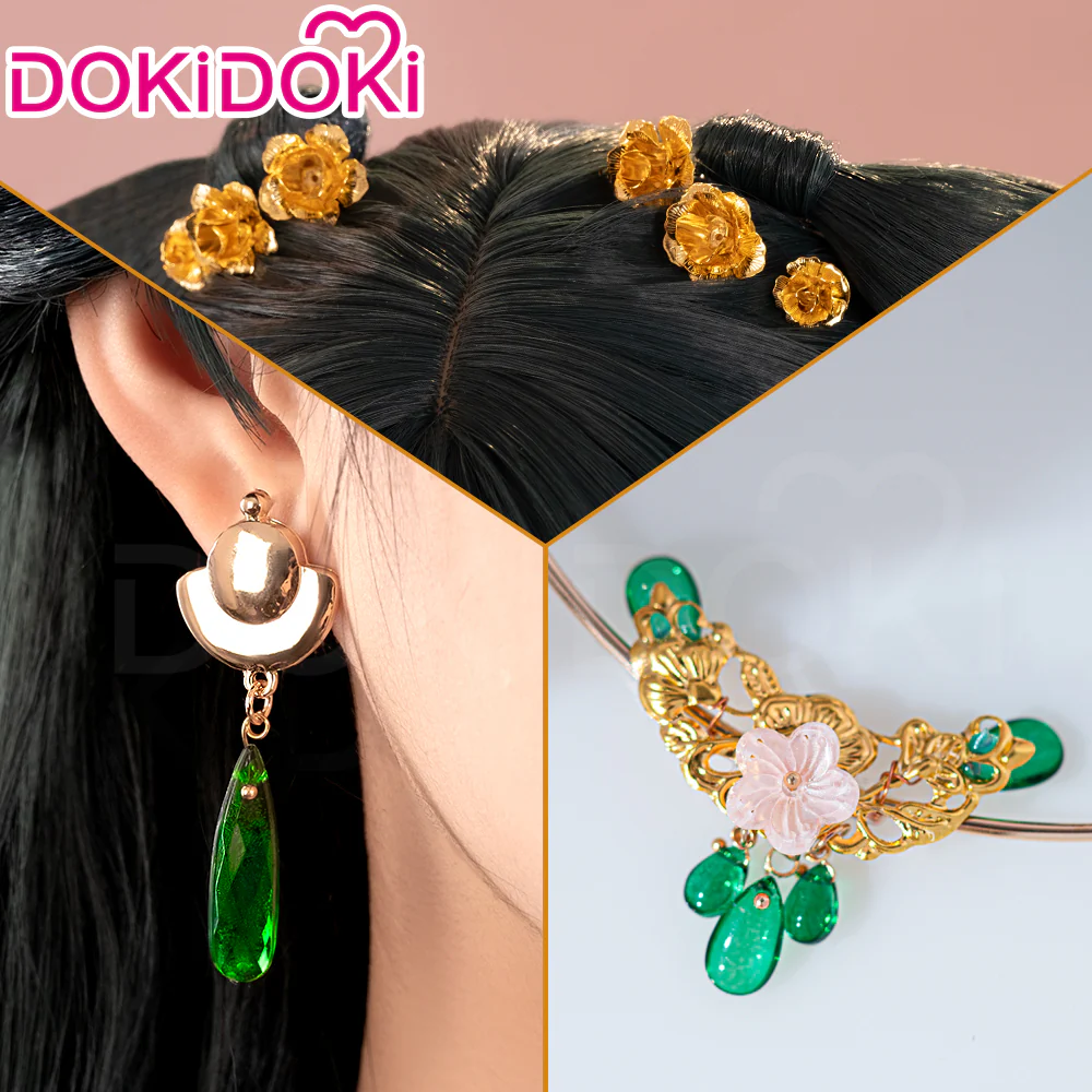 【Partially Ready For Ship】DokiDoki Anime The Apothecary Diaries Cosplay Mao Mao Wig / Hairpin / Earring / Bow Clip / Necklace Maomao Long Straight Green Hair Maomao - Image 17