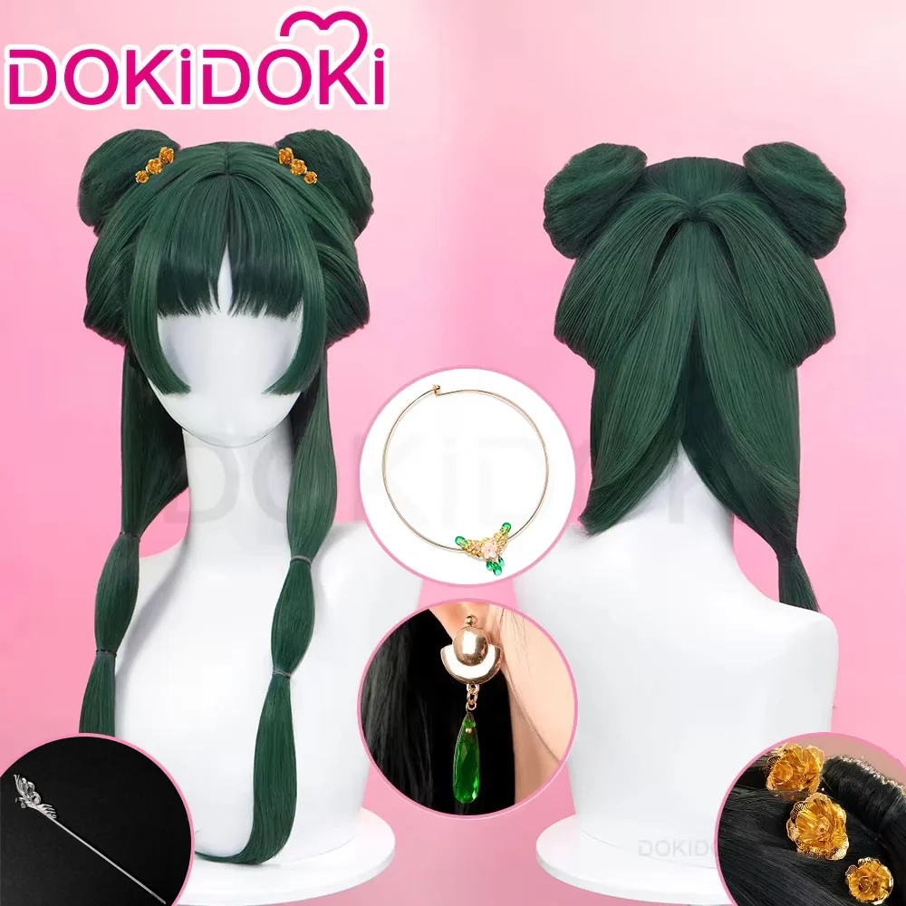 【Partially Ready For Ship】DokiDoki Anime The Apothecary Diaries Cosplay Mao Mao Wig / Hairpin / Earring / Bow Clip / Necklace Maomao Long Straight Green Hair Maomao - Image 7