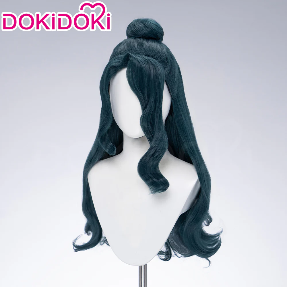 DokiDoki Anime The Apothecary Diaries Cosplay Suirei Wig Long Curly Dark Green Hair Detachable Bun Shisui - Image 2