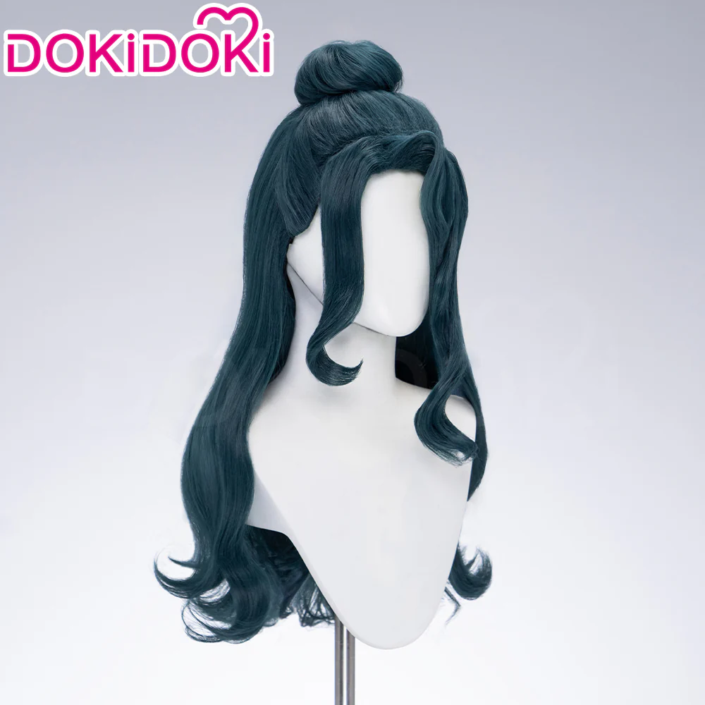 DokiDoki Anime The Apothecary Diaries Cosplay Suirei Wig Long Curly Dark Green Hair Detachable Bun Shisui - Image 3
