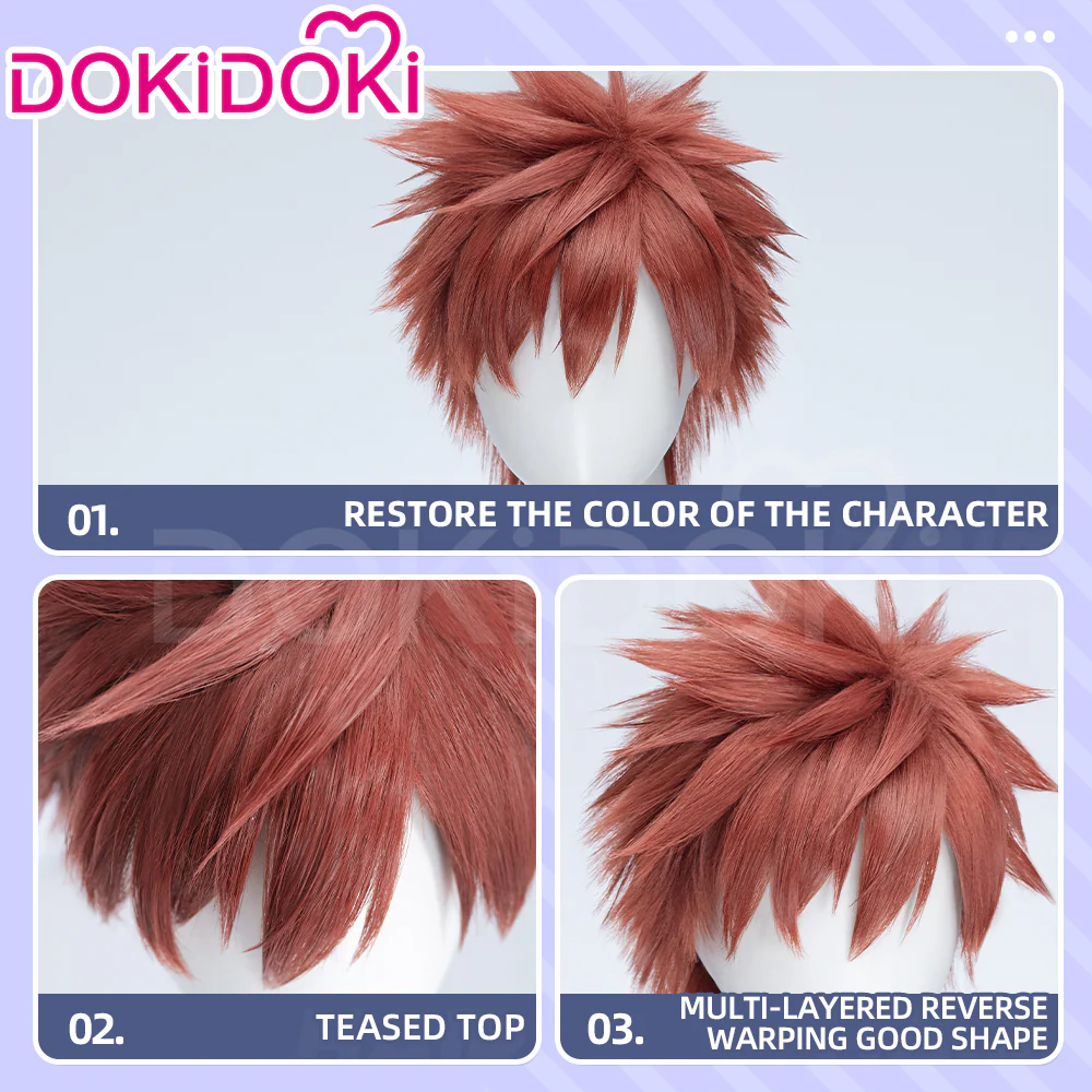 【Ready For Ship】DokiDoki Anime The Fragrant Flower Blooms with Dignity Cosplay Shohei Usami Wig Short Redish Brown Hair - Image 4