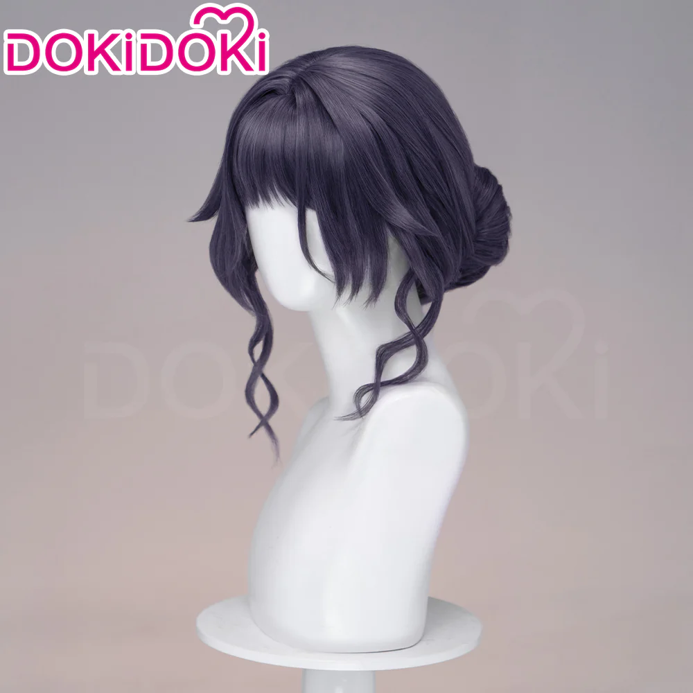 【Partially Ready For Ship】DokiDoki Anime The Fragrant Flower Blooms with Dignity Cosplay Waguri Kaoruko Wig Long Blackish Purple Hair Ponytail - Image 17