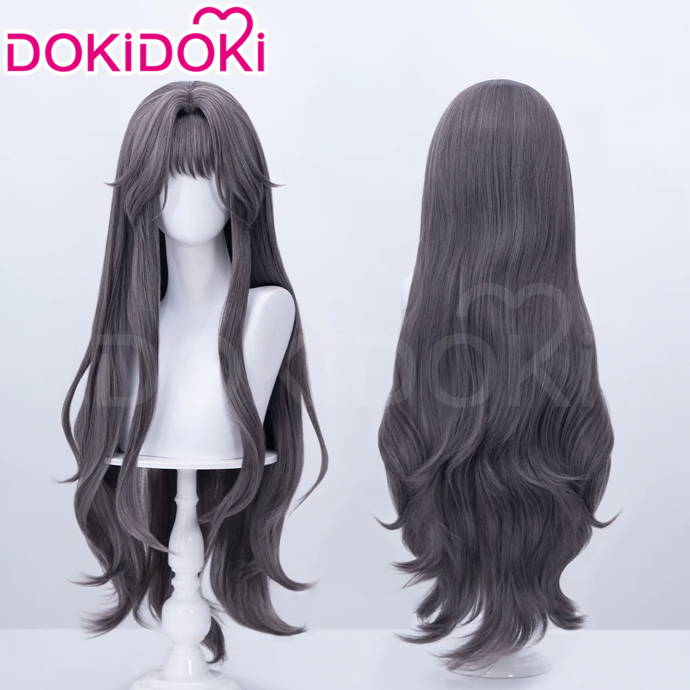【Partially Ready For Ship】DokiDoki Anime The Fragrant Flower Blooms with Dignity Cosplay Waguri Kaoruko Wig Long Blackish Purple Hair Ponytail - Image 2