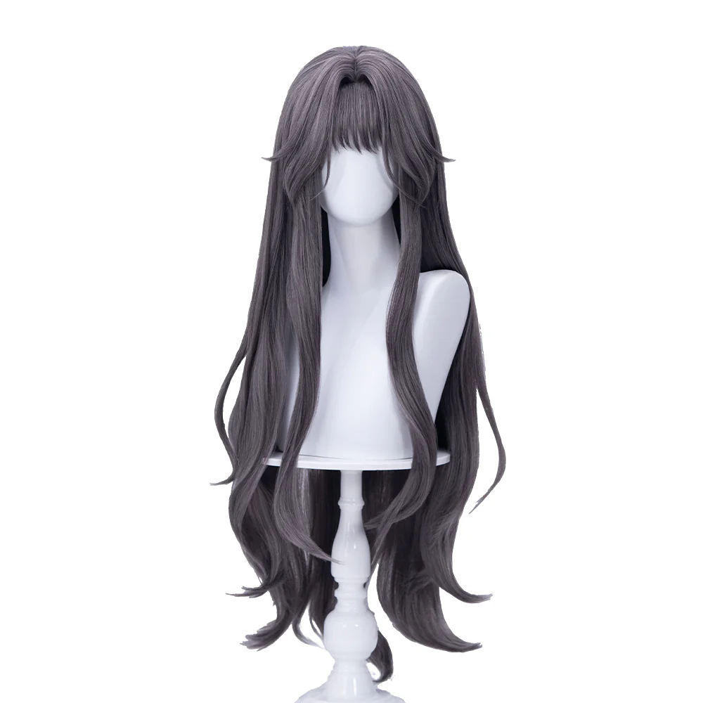 【Partially Ready For Ship】DokiDoki Anime The Fragrant Flower Blooms with Dignity Cosplay Waguri Kaoruko Wig Long Blackish Purple Hair Ponytail - Image 6