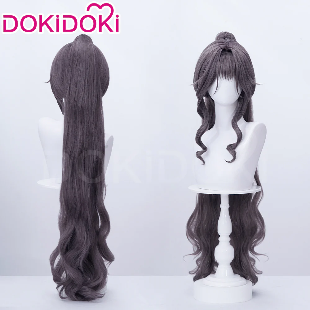 【Partially Ready For Ship】DokiDoki Anime The Fragrant Flower Blooms with Dignity Cosplay Waguri Kaoruko Wig Long Blackish Purple Hair Ponytail - Image 7