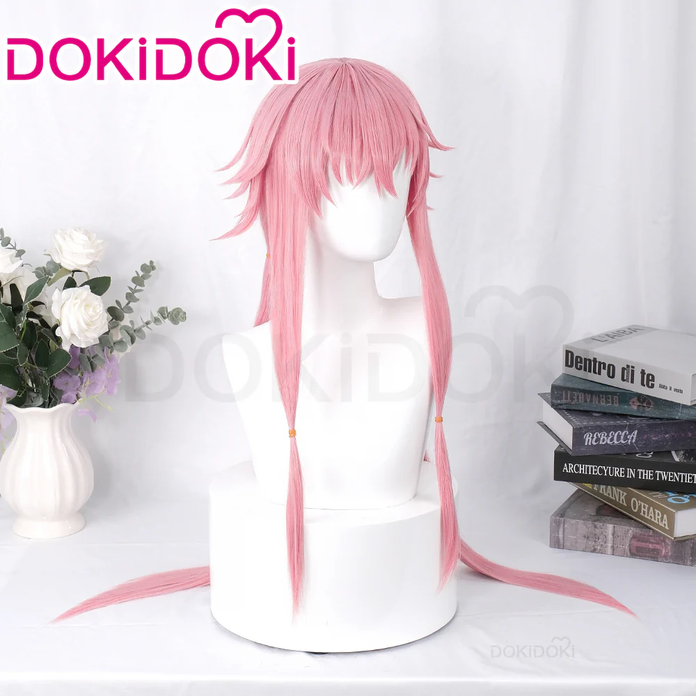 【Ready For Ship】DokiDoki Anime The Future Diary Cosplay Gasai Yuno Wig Long Straight Pink Hair - Image 2