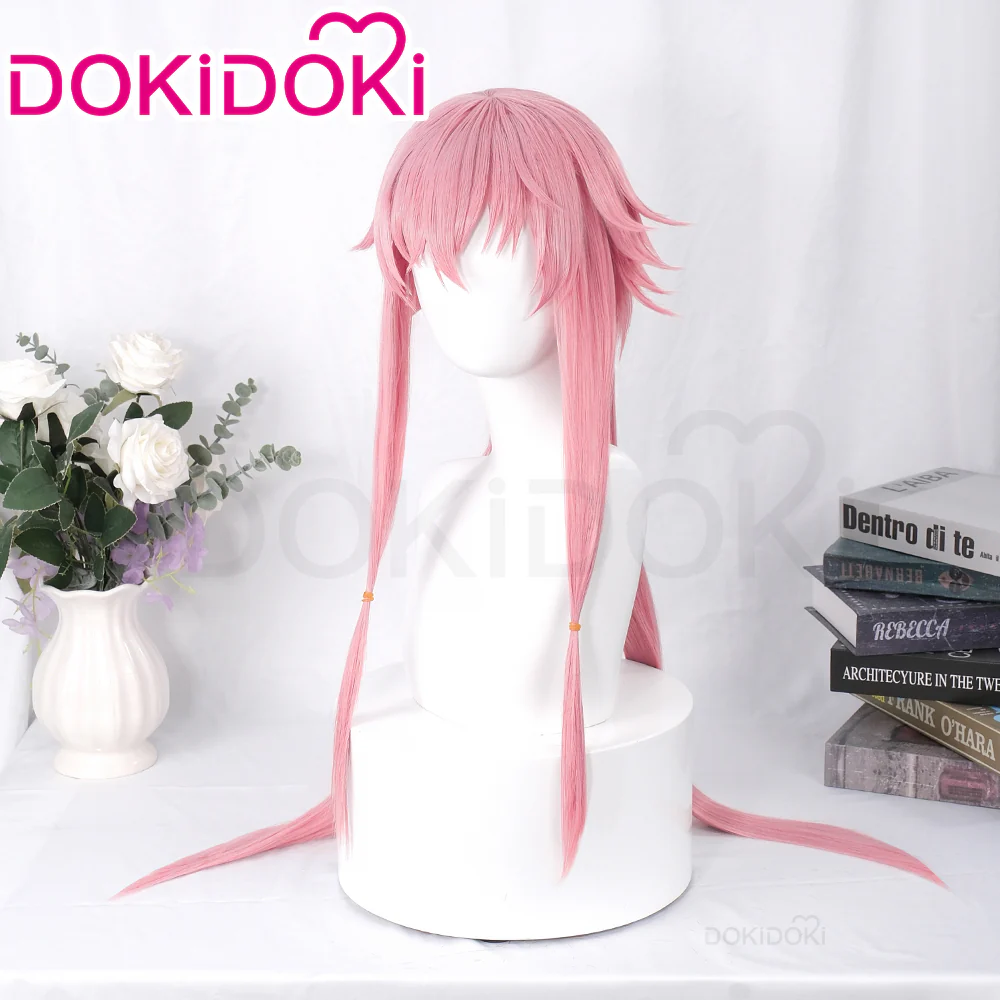 【Ready For Ship】DokiDoki Anime The Future Diary Cosplay Gasai Yuno Wig Long Straight Pink Hair - Image 3