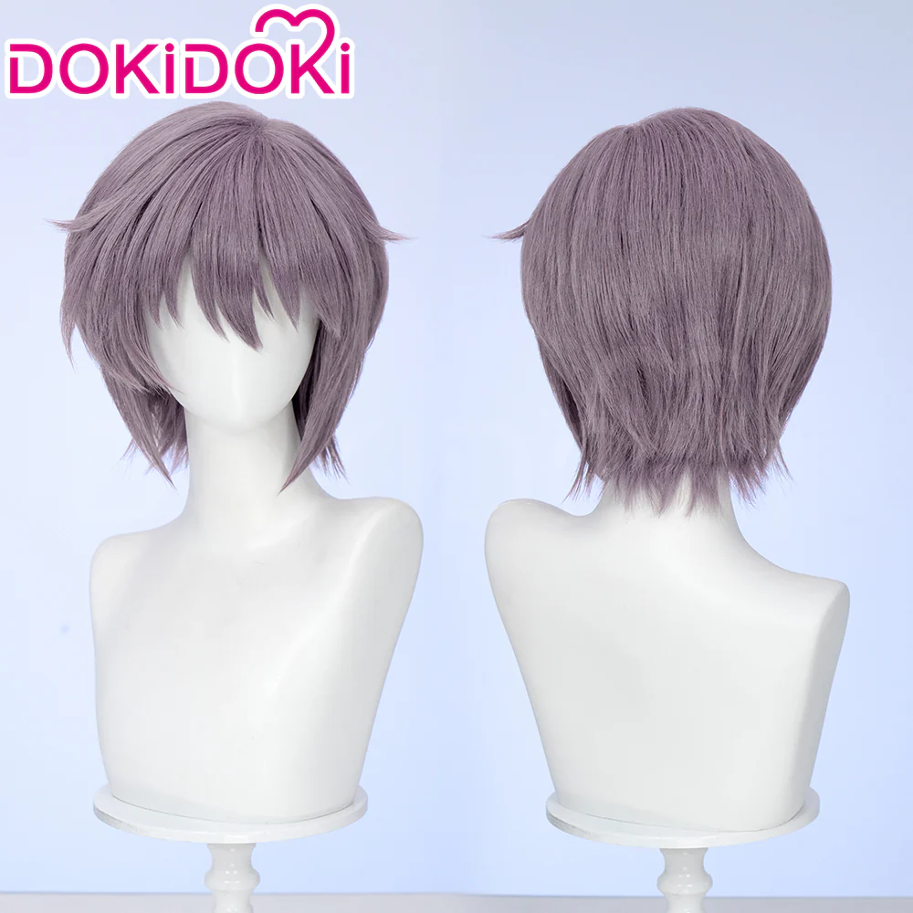 【Ready For Ship】DokiDoki Anime The Melancholy of Haruhi Suzumiya Cosplay Nagato Yuki Wig Short Straight Light Purple Hair