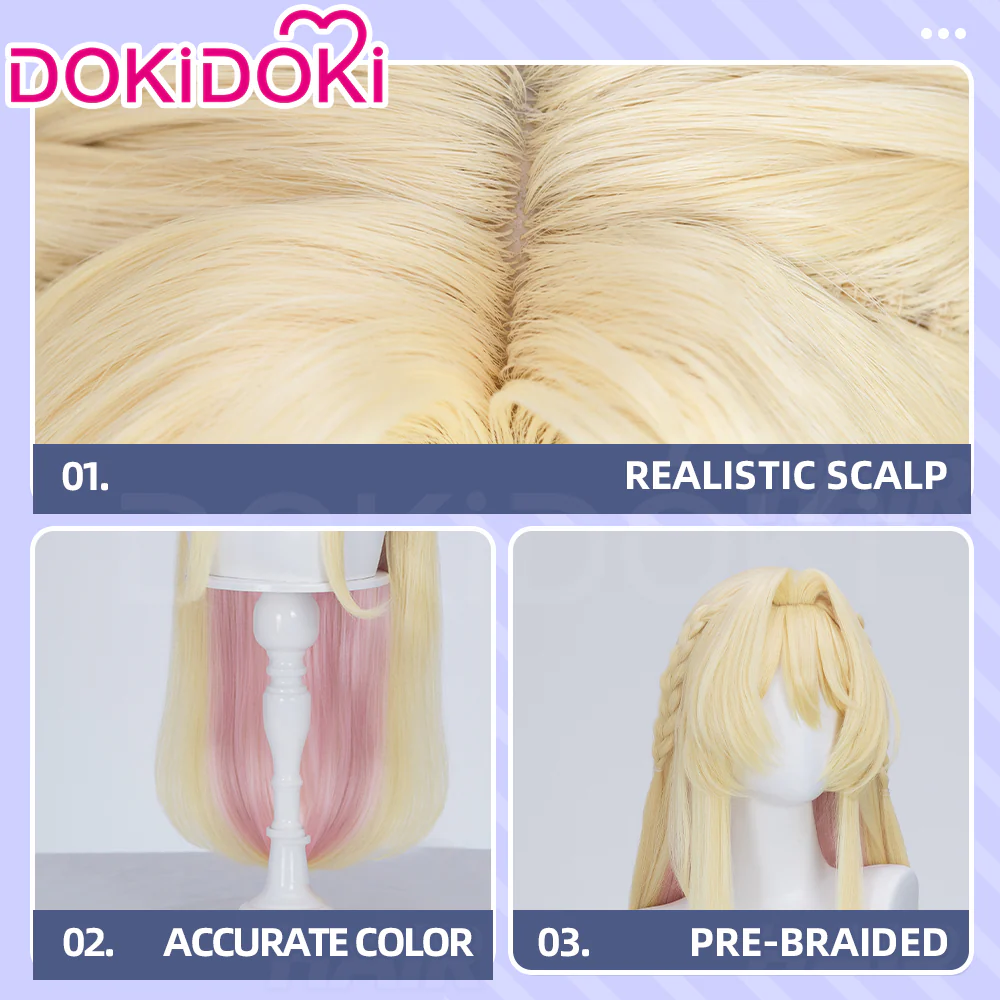 【Ready For Ship】DokiDoki Anime There's No Freaking Way I'll be Your Lover! Unless... Cosplay Mai Oduka Yellow Pink Long Straight - Image 4