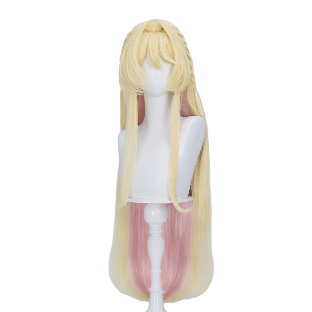 【Ready For Ship】DokiDoki Anime There's No Freaking Way I'll be Your Lover! Unless... Cosplay Mai Oduka Yellow Pink Long Straight - Image 5