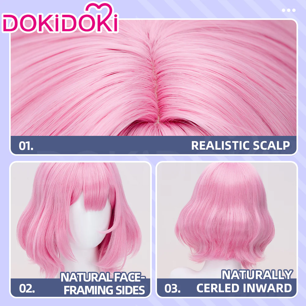 【Ready For Ship】DokiDoki Anime There's No Freaking Way I'll be Your Lover! Unless... Cosplay Renako Amaori Wig Pink Short - Image 4
