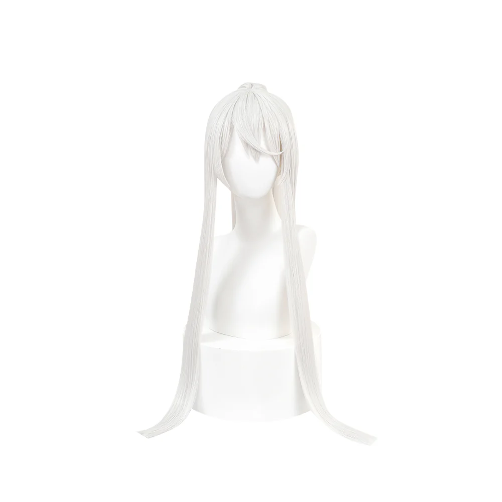 【Ready For Ship】DokiDoki Anime Thunderbolt Fantasy Cosplay Rin Setsu A Wig Long Straight White Hair - Image 2