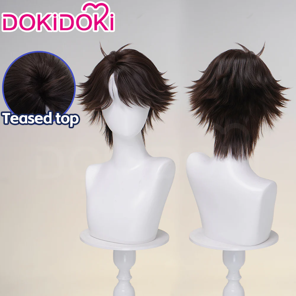 DokiDoki Anime TO BE HERO X Cosplay Lin Ling Wig Short Dark Brown Hair Linling
