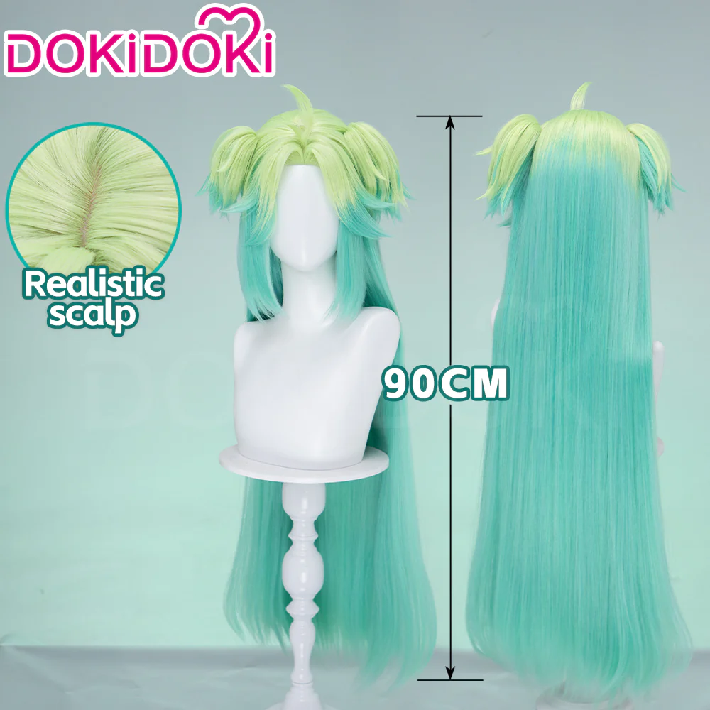 DokiDoki Anime TO BE HERO X Cosplay Lucky Cyan Wig Long Straight Mint Green Gradient Hair