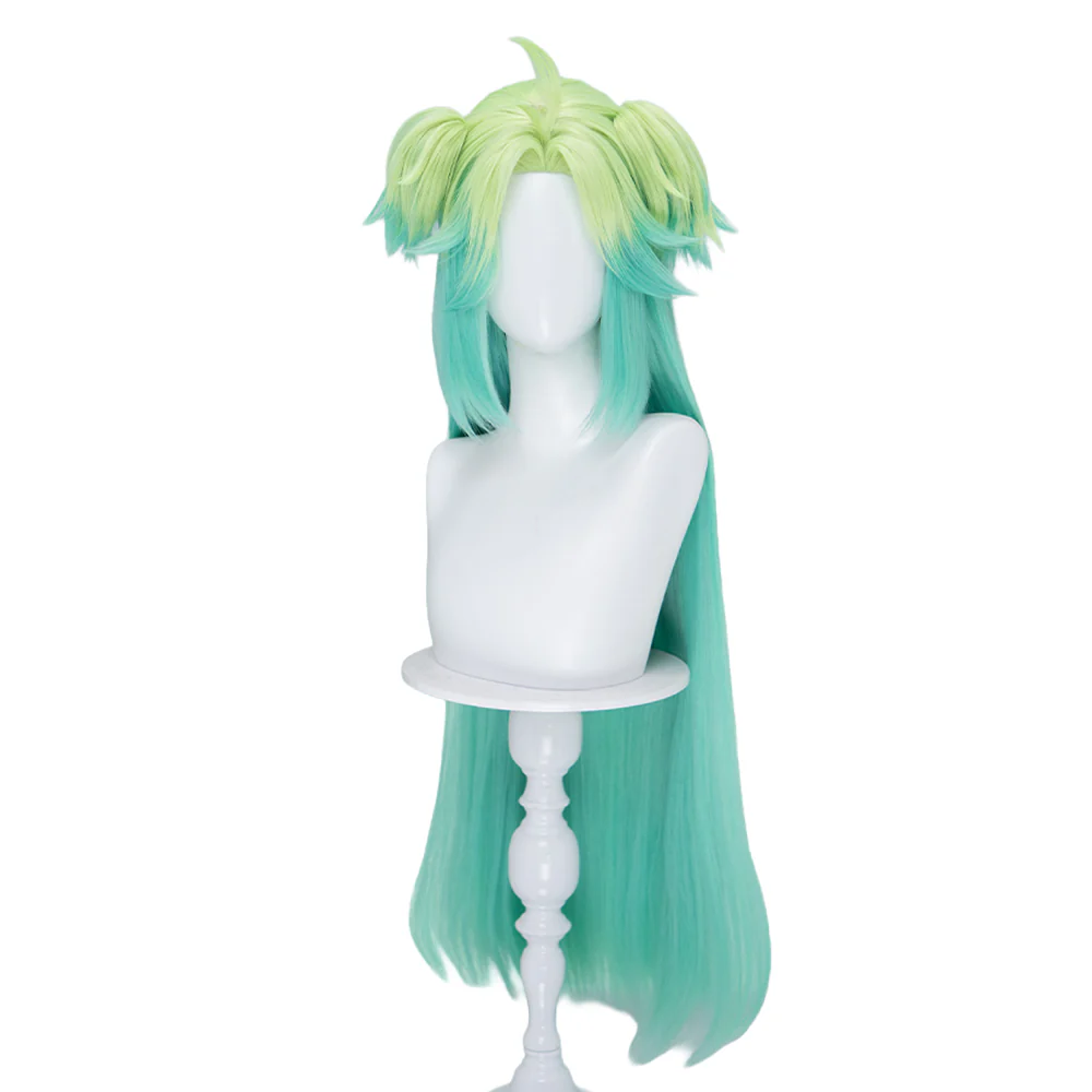 DokiDoki Anime TO BE HERO X Cosplay Lucky Cyan Wig Long Straight Mint Green Gradient Hair - Image 5