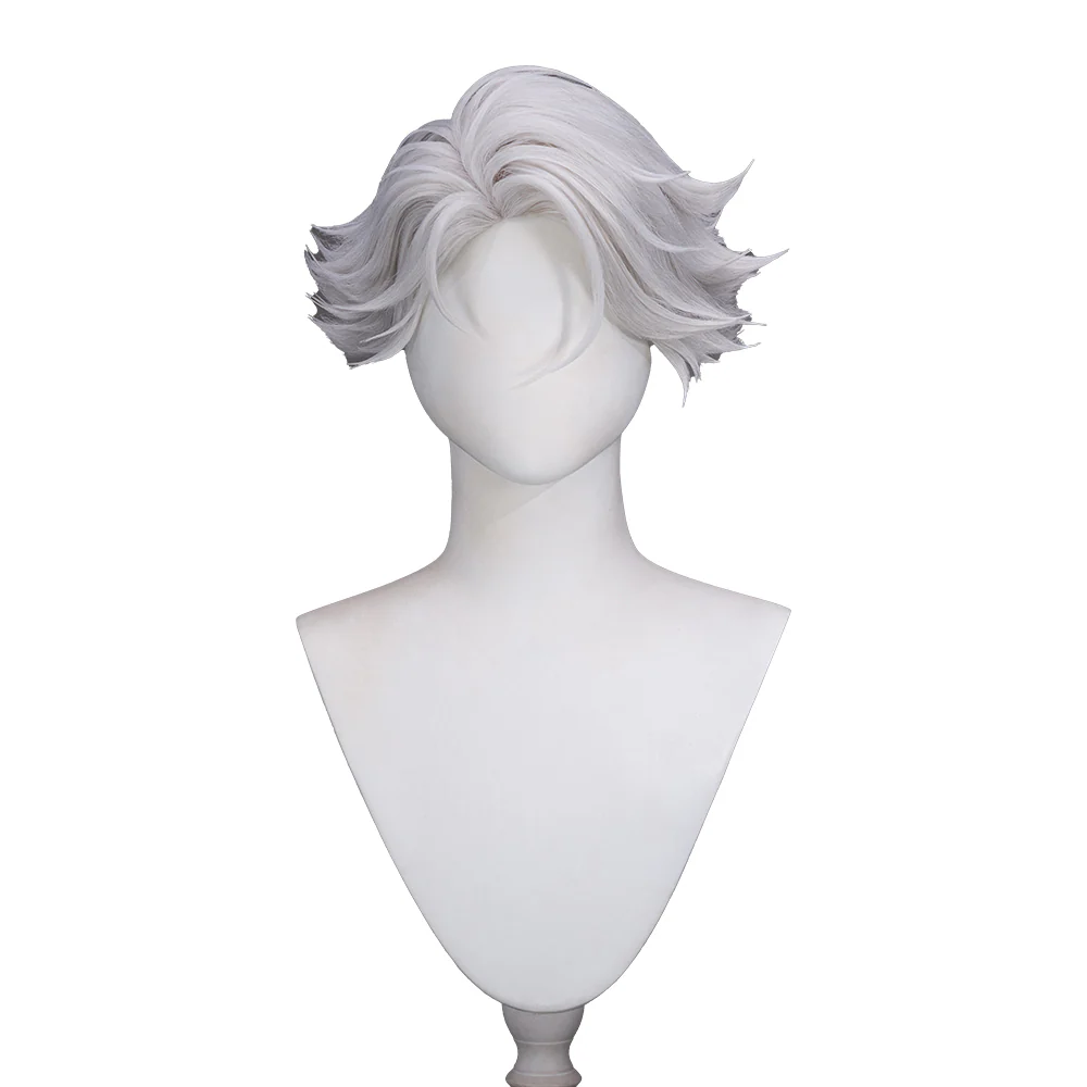 【Ready For Ship】DokiDoki Anime TO BE HERO X Cosplay NICE Wig Short Curly Silver Hair - Image 5
