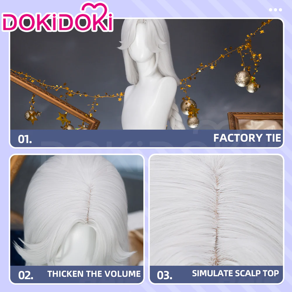 【Ready For Ship】DokiDoki Anime TO BE HERO X Cosplay Queen Wig Long Silver Hair Braid - Image 4