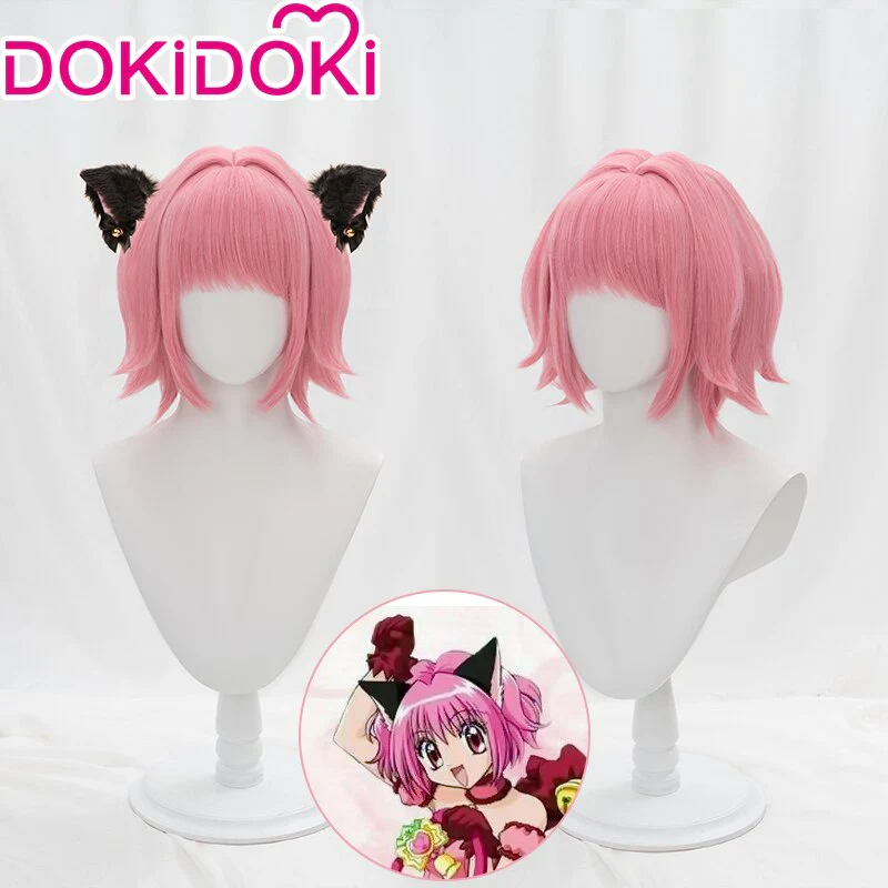 DokiDoki Anime Tokyo Mew Mew Cosplay Momomiya Ichigo Wig Short Pink Female Wig