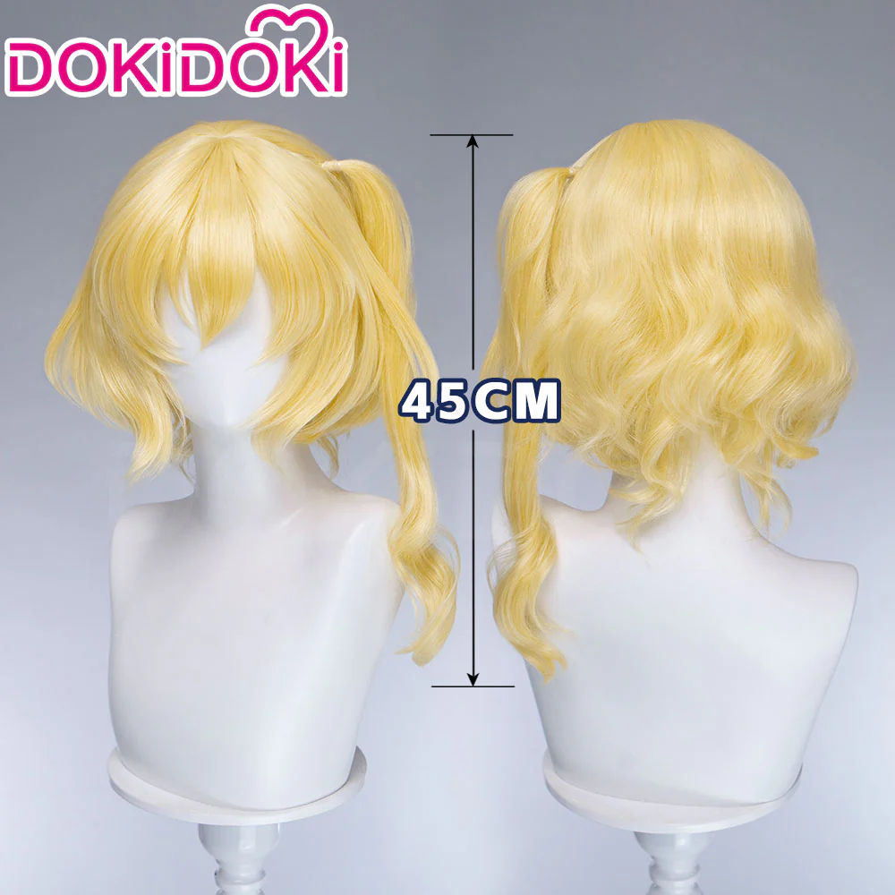 DokiDoki Anime TouHou Project Cosplay Flandre Scarlet Wig Light Yellow Short Hair