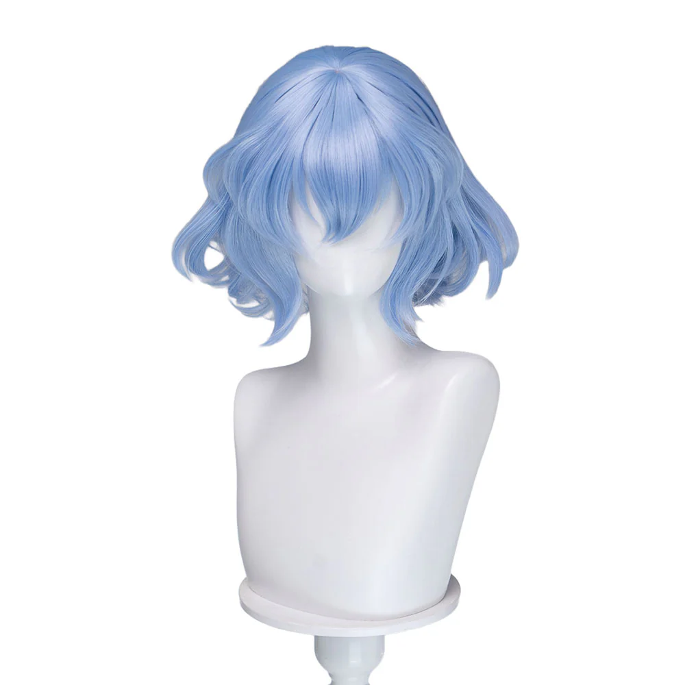 DokiDoki Anime TouHou Project Cosplay Remilia Scarlet Wig Light Blue Short Hair - Image 2