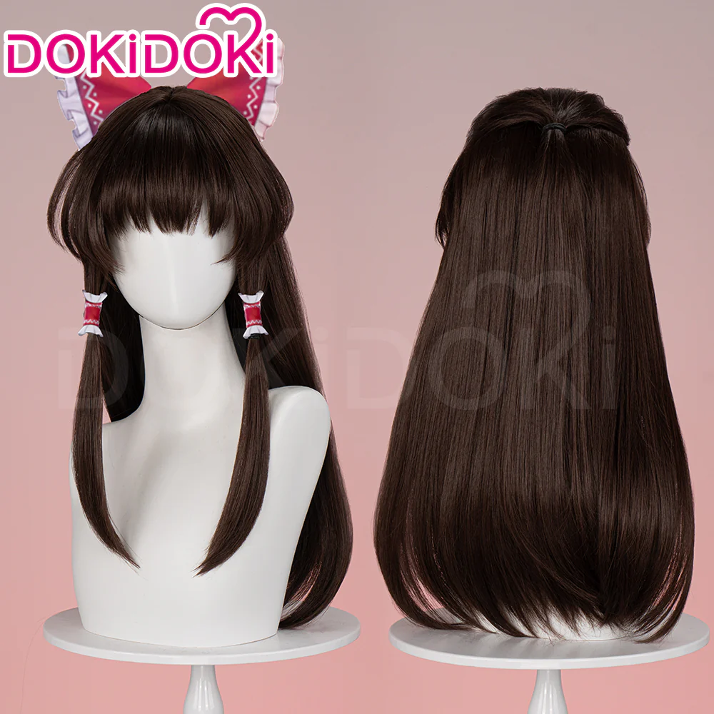 【Ready For Ship】DokiDoki Anime TouHou Project Hakurei Reimu Wig Long Curly Wavy Wig