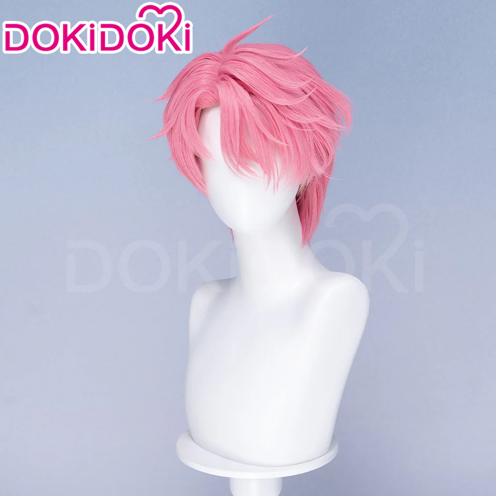 DokiDoki Anime Which face does Tamon have now? Tamon Fukuhara Wig Short Pink Hair - Image 2