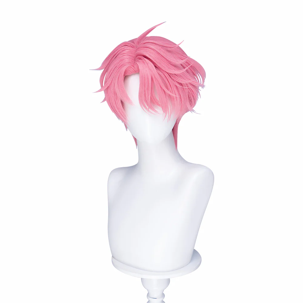 DokiDoki Anime Which face does Tamon have now? Tamon Fukuhara Wig Short Pink Hair - Image 5