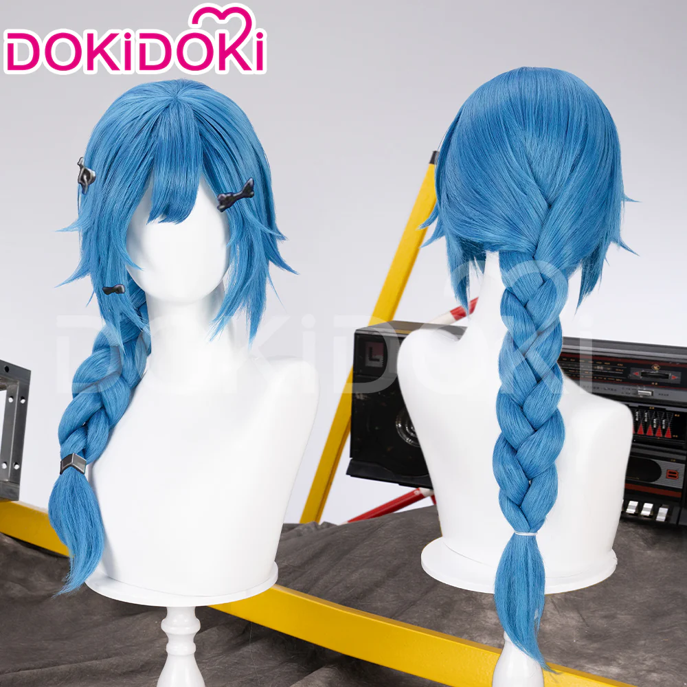 【Partially Ready For Ship】DokiDoki Anime Cosplay Wig / Necklace Short Blue Short / Pigtail / Double Bun Purple Highlights Hair  Kids Young Version - Image 2
