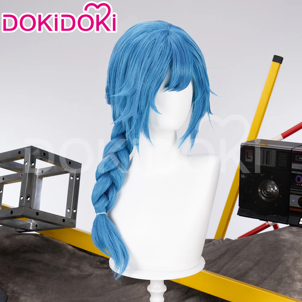 【Partially Ready For Ship】DokiDoki Anime Cosplay Wig / Necklace Short Blue Short / Pigtail / Double Bun Purple Highlights Hair  Kids Young Version - Image 3