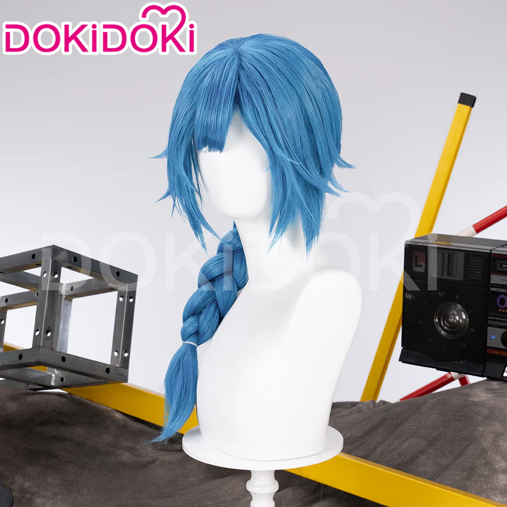 【Partially Ready For Ship】DokiDoki Anime Cosplay Wig / Necklace Short Blue Short / Pigtail / Double Bun Purple Highlights Hair  Kids Young Version - Image 4