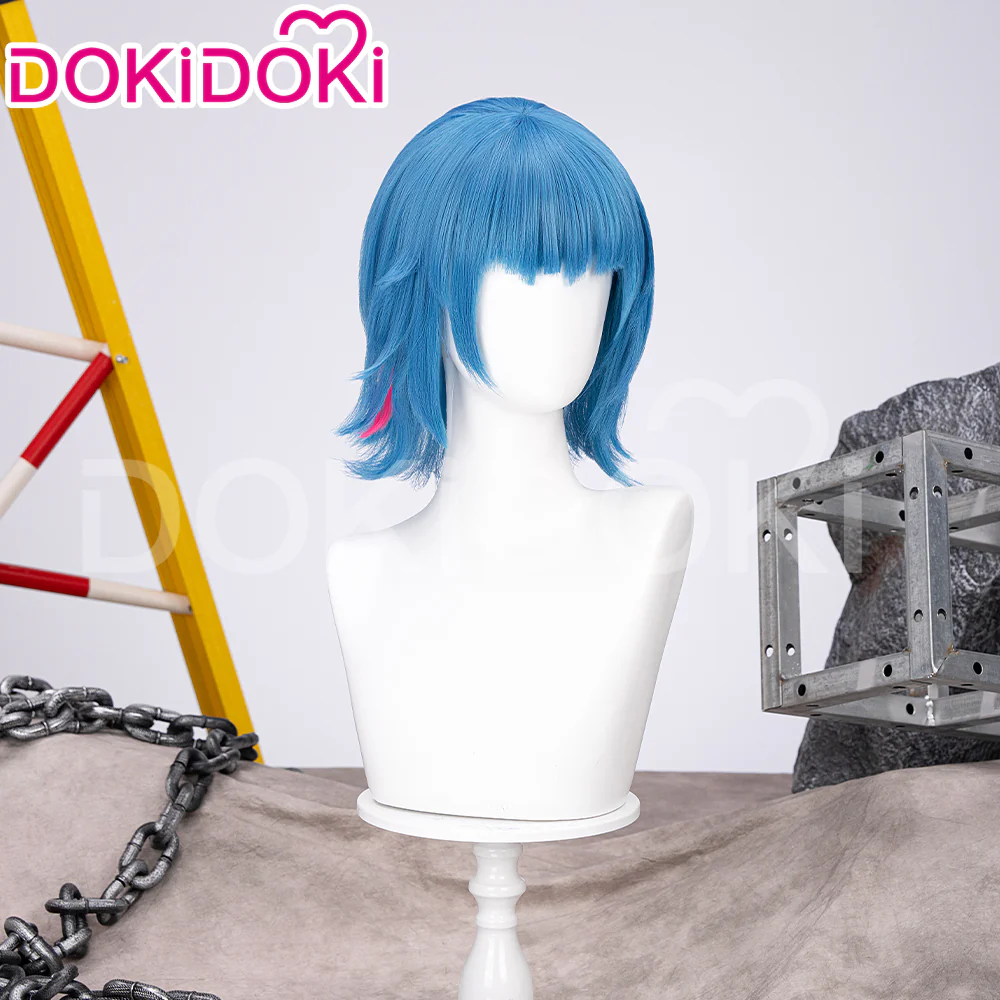 【Partially Ready For Ship】DokiDoki Anime Cosplay Wig / Necklace Short Blue Short / Pigtail / Double Bun Purple Highlights Hair  Kids Young Version - Image 9