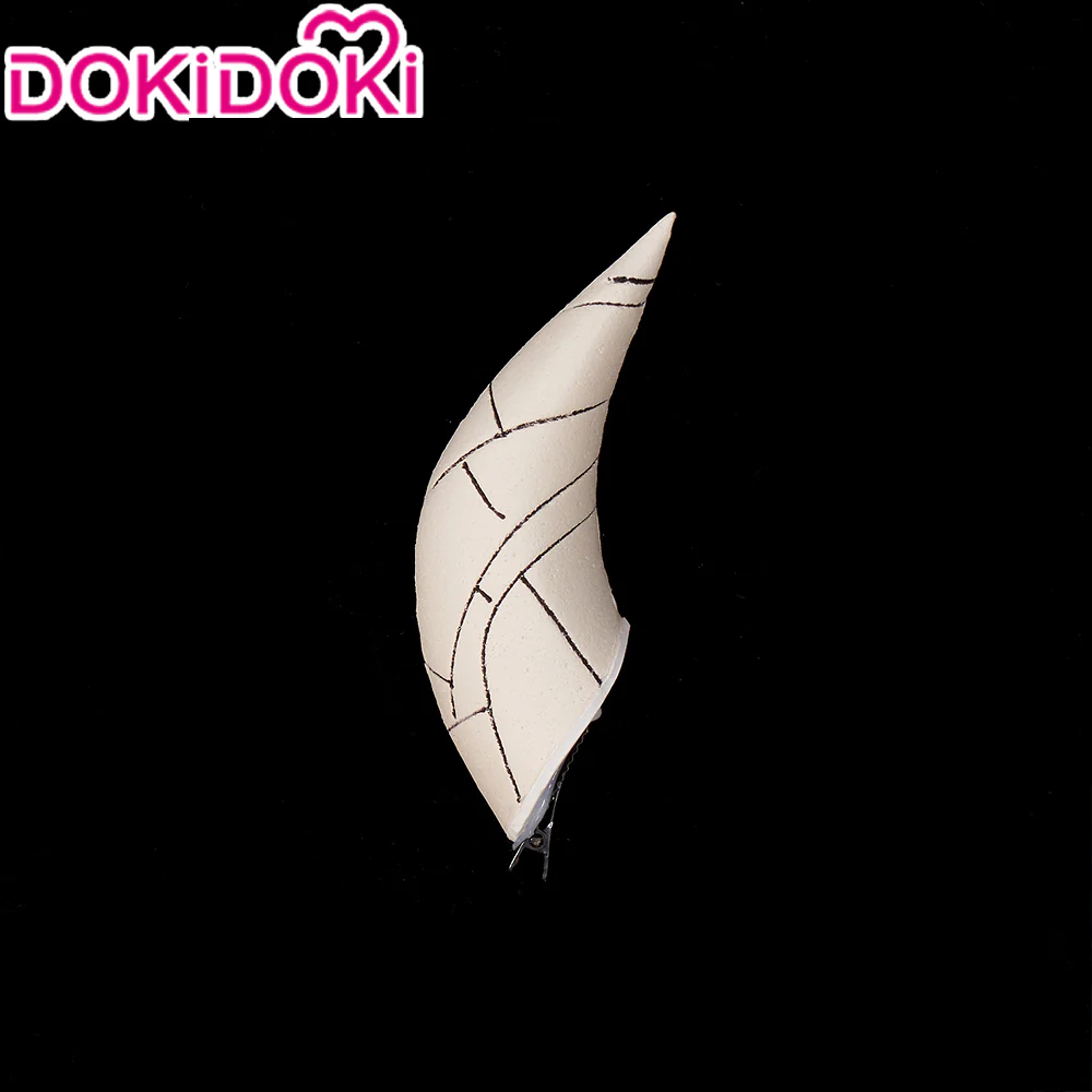 DokiDoki Anime Wig Long Curly Black Yellow Hair / Horn / Bamboo Muzzle - Image 6