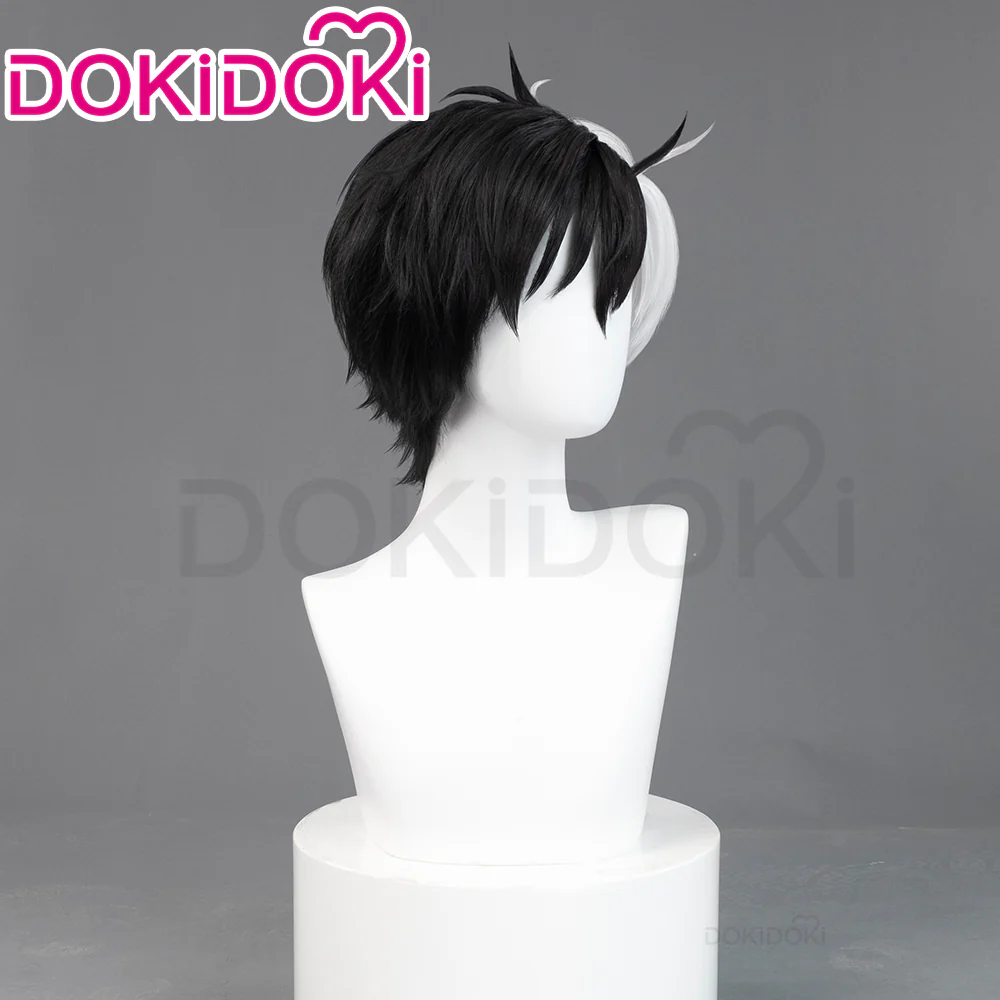 【Ready For Ship】DokiDoki Anime Wind Breaker Cosplay Haruka Sakura Wig Short Straight Black White Hair - Image 3