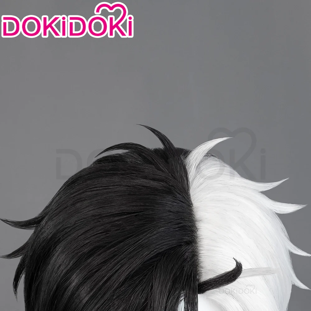 【Ready For Ship】DokiDoki Anime Wind Breaker Cosplay Haruka Sakura Wig Short Straight Black White Hair - Image 4