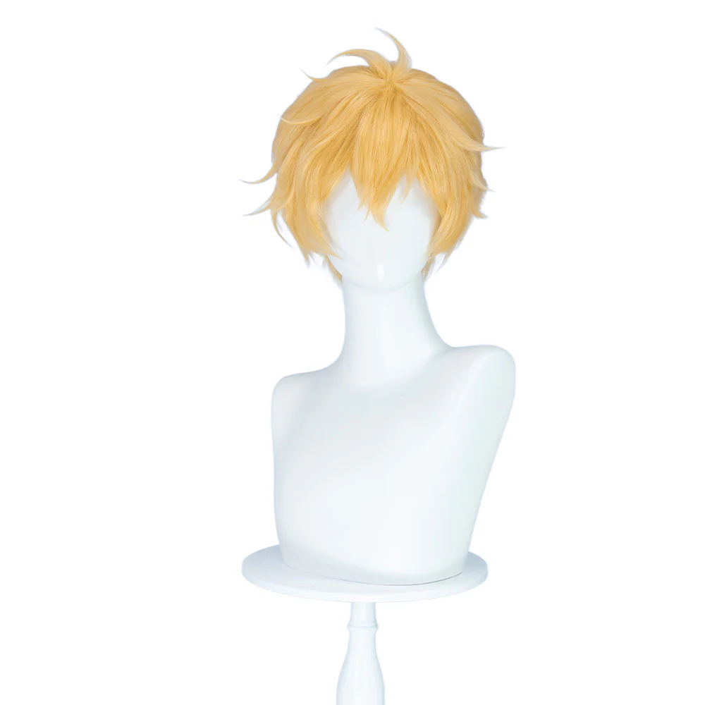 【Ready For Ship】DokiDoki Anime Free! Cosplay Hazuki Nagisa Wig Short Yellow  Men Hair - Image 2